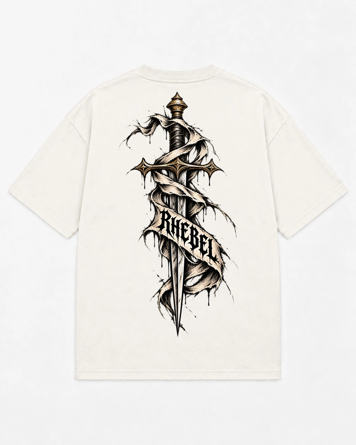 Dagger — camiseta branco — costas